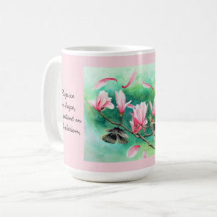 Floral met Butterflies, met Verse Romans 12:12 Koffiemok