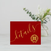 Floral met Chinese trouwkaart Folie Uitnodiging Briefkaart (Staand Voorkant)