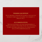 Floral met Chinese trouwkaart Folie Uitnodiging Briefkaart (Achterkant)