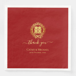 Floral met dank aan rode Chinese bruiloft Servet