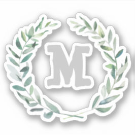 Floral met een gepersonaliseerd monogram sticker