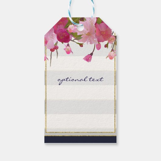 Floral met Faux Gold Glitter Modern Chic Cadeaulabel (Achterkant)