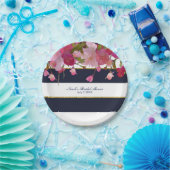 Floral met Faux Gold Glitter Modern Vrijgezellenfe Papieren Bordje (Feest)