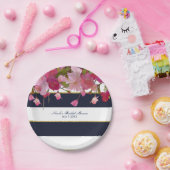 Floral met Faux Gold Glitter Modern Vrijgezellenfe Papieren Bordje (Feest)