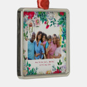  Floral met foto-Ornament Gift voor mam Metalen Ornament (Rechts)