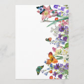  Floral met gastnaam bruiloft Menu (Achterkant)