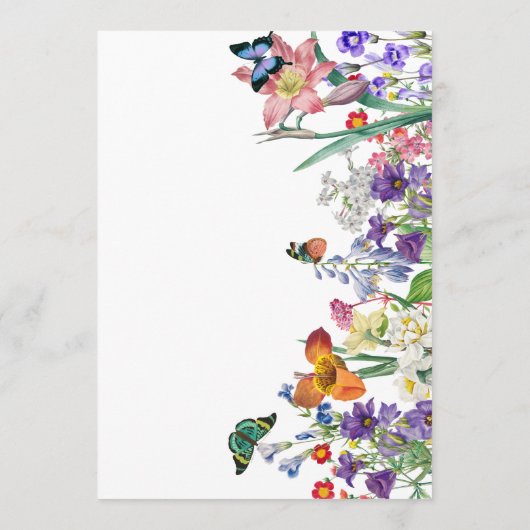  Floral met gastnaam bruiloft Menu (Achterkant)