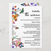  Floral met gastnaam bruiloft Menu (Voorkant / Achterkant)