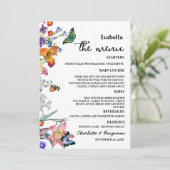  Floral met gastnaam bruiloft Menu (Staand voorkant)