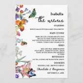  Floral met gastnaam bruiloft Menu (Voorkant)