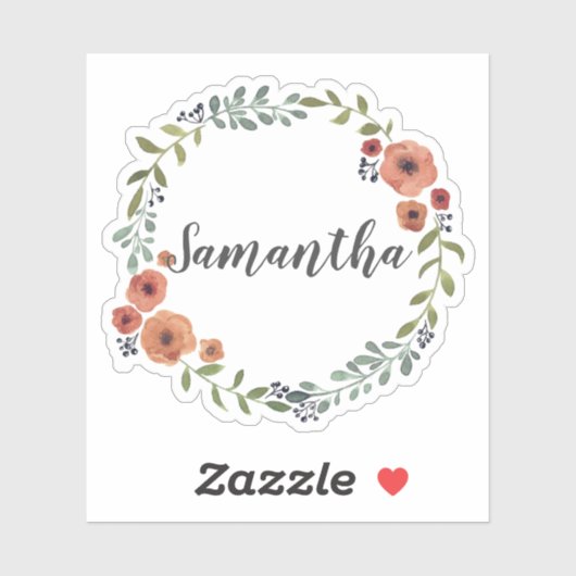 Floral met gepersonaliseerd sticker (Vel)