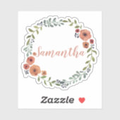 Floral met gepersonaliseerd sticker (Vel)