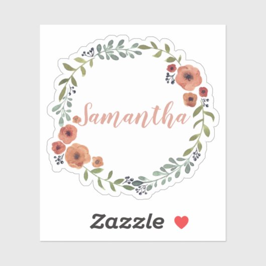 Floral met gepersonaliseerd sticker (Vel)