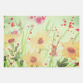 Floral met groen en crème inpakpapier vel (Voorkant 2)