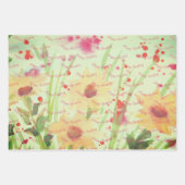 Floral met groen en crème inpakpapier vel (Voorkant)