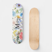 Floral met naam persoonlijk skateboard (Voorkant)