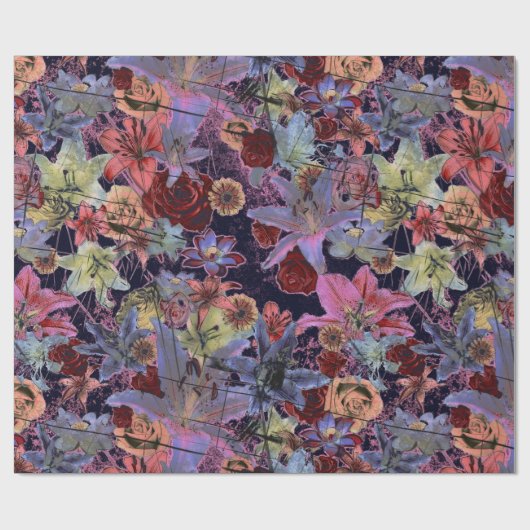  Floral met Pinks en Lilacs Cadeaupapier (Vlak)