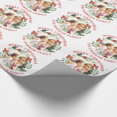 Floral met prettige feestdagen cadeaupapier (Hoek)