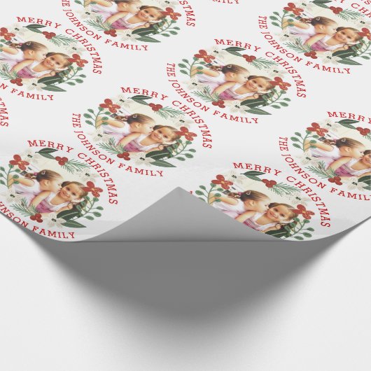 Floral met prettige feestdagen cadeaupapier (Hoek)