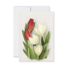 Floral met rode en witte tulpen