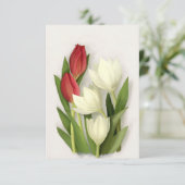 Floral met rode en witte tulpen kaart (Staand voorkant)