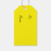 Floral met rode strepe gele tulpen cadeaulabel (Achterkant)