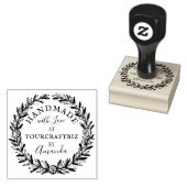 Floral met rustic boho Handmade with Love Rubbe Rubberstempel (Gestempeld)