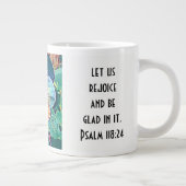 Floral met Scripture Verse, Waterverf Pansy Grote Koffiekop (Rechts)
