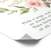 Floral met sweet Baby wenst gebaar Poster (Hoek)