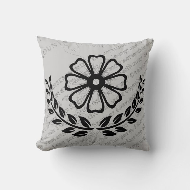 Floral met tekst - Polyester Pillow 16 x 16 inch Kussen (Voorkant)
