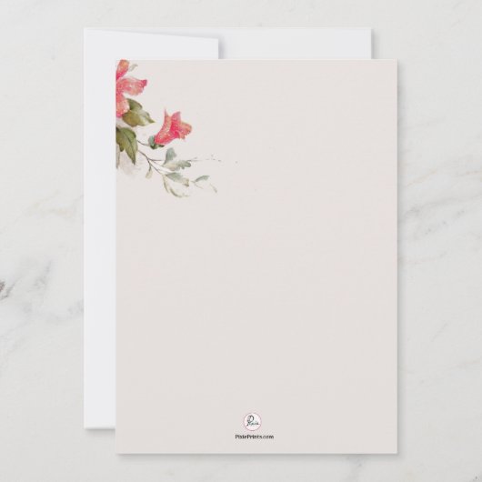  Floral met uitnodiging voor een vogelhuwelijk (Achterkant)