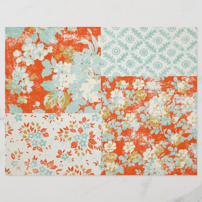 Floral met verdringingsproblemen — Junk Journal Pa (Voorkant)