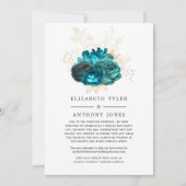 Floral met verlaagde gastlijst voor Turquoise & Go Aankondiging (Voorkant)