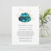Floral met verlaagde gastlijst voor Turquoise & Go Aankondiging (Staand voorkant)