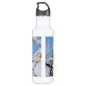 Floral met vlinder, gepersonaliseerd waterfles  (Achterkant)