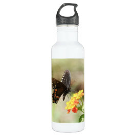 Floral met vlinder, gepersonaliseerd waterfles 