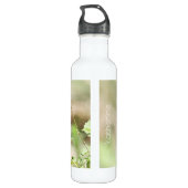 Floral met vlinder, gepersonaliseerd waterfles  (Achterkant)