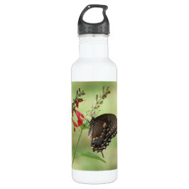 Floral met vlinder, gepersonaliseerd waterfles 