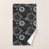 Floral met zwarte en witte retro bad handdoek (Handdoek)