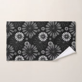 Floral met zwarte en witte retro bad handdoek (Handdoek)