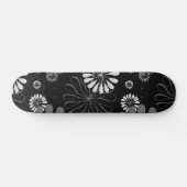 Floral met zwarte en witte retro persoonlijk skateboard (Horizontaal)
