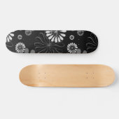 Floral met zwarte en witte retro persoonlijk skateboard (Horizontaal)