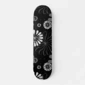 Floral met zwarte en witte retro persoonlijk skateboard (Voorkant)