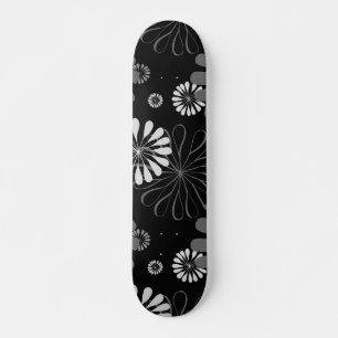 Floral met zwarte en witte retro persoonlijk skateboard