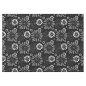 Floral met zwarte en witte retro tafelkleed (Voorkant (Horizontaal))