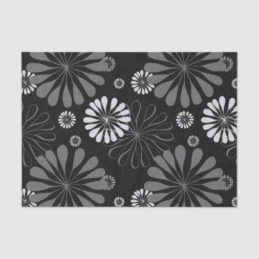 Floral met zwarte en witte retro tissuepapier (Voorkant)