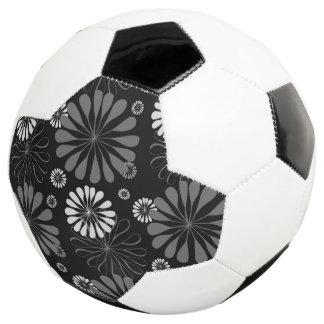 Floral met zwarte en witte retro voetbal