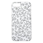 Floral met zwarte en witte stremming Case-Mate iPhone case (Achterkant)