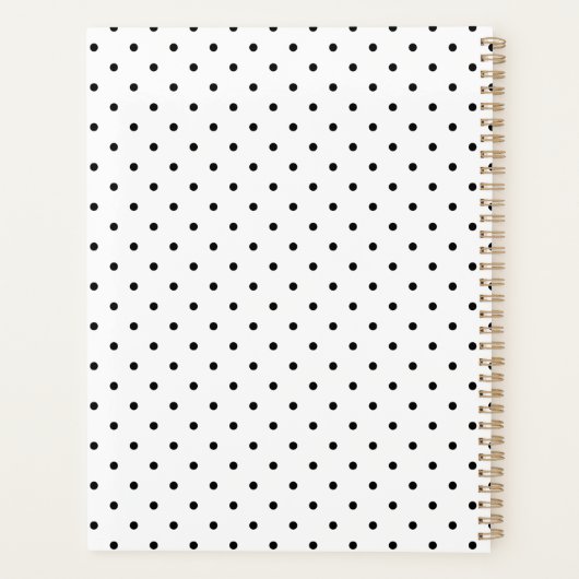 Floral met zwarte en witte strepen planner (Achterkant)