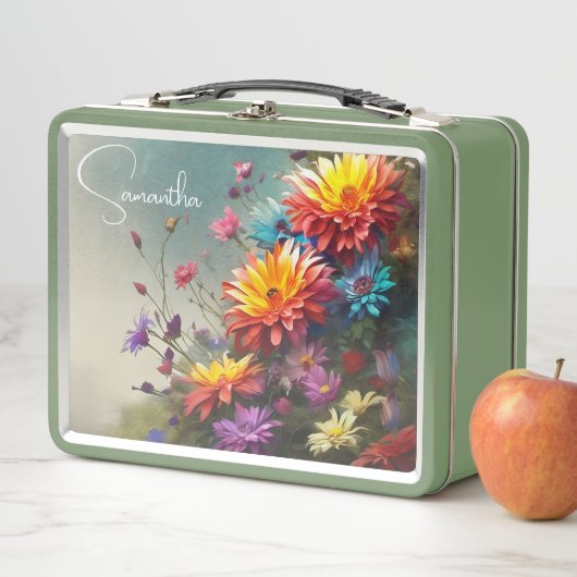 Floral Metal Lunch Box (In situ)